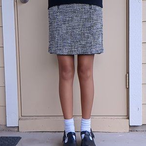 LOFT mod A-line tweed zippered miniskirt